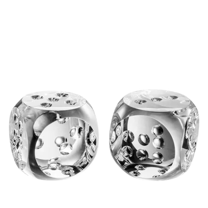 Desk Accessory Dice Tradizone Set Of 2 - Crystal Glass