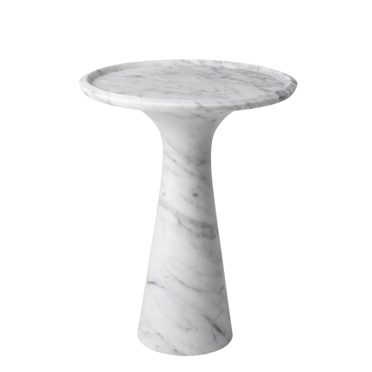 Side Table Pompano Low - Honed Carrera Marble