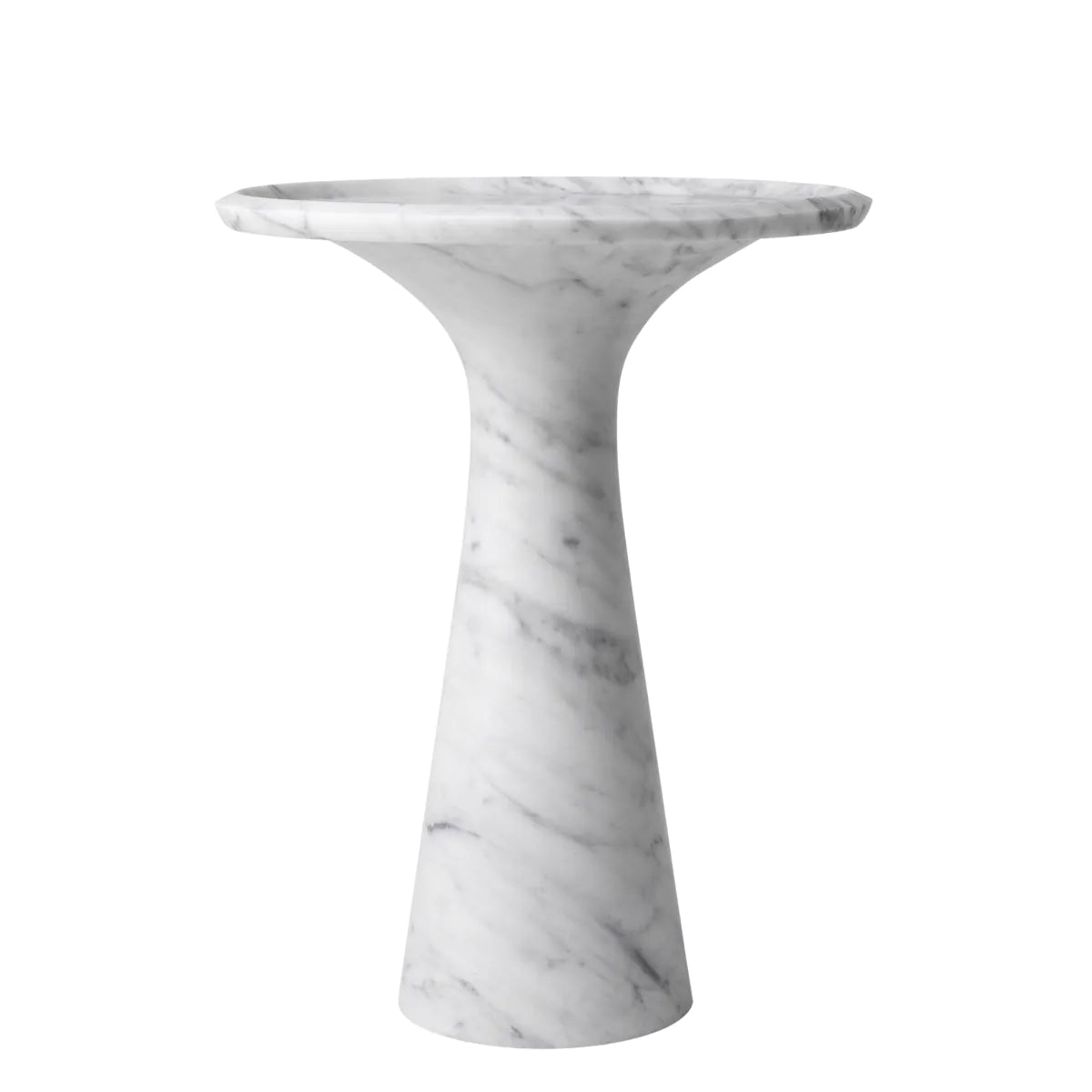 Side Table Pompano Low - Honed Carrera Marble