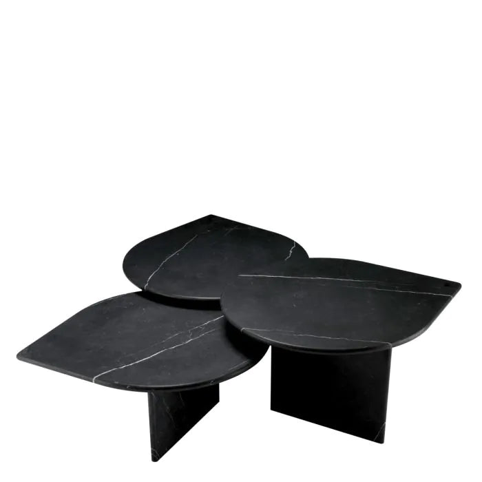 Coffee Table Naples Set Of 3 - Honed Black Marble