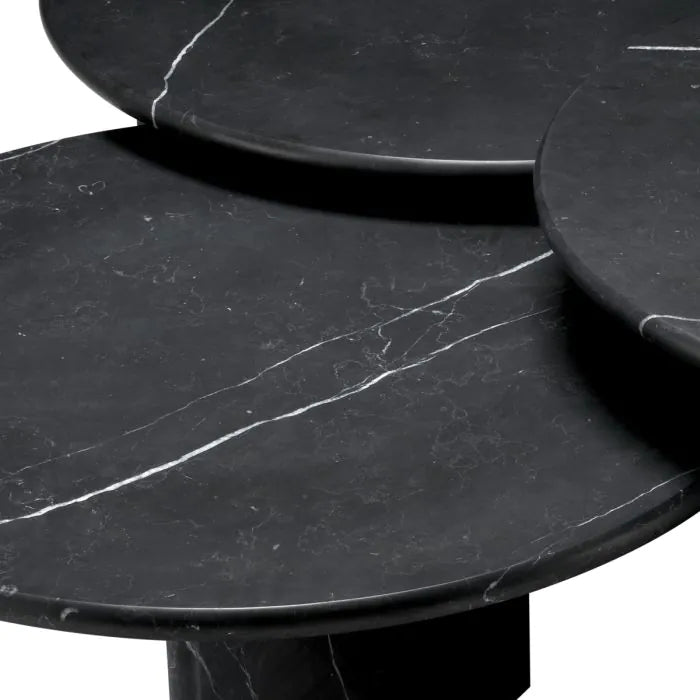 Coffee Table Naples Set Of 3 - Honed Black Marble