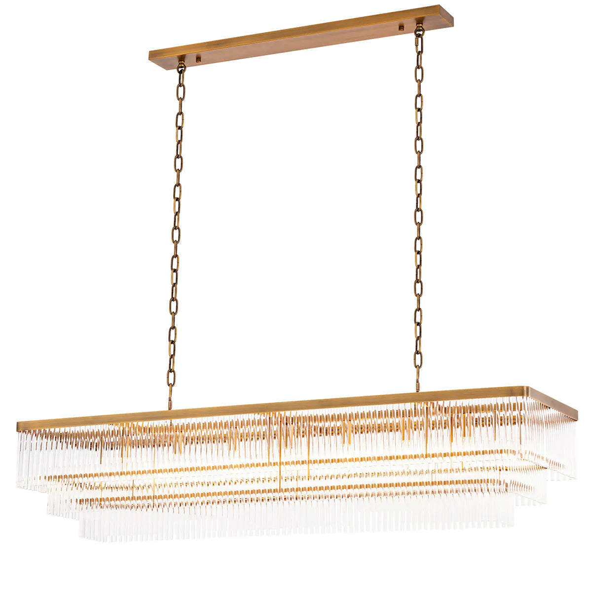 Chandelier East Rectangular - Antique Brass Finish