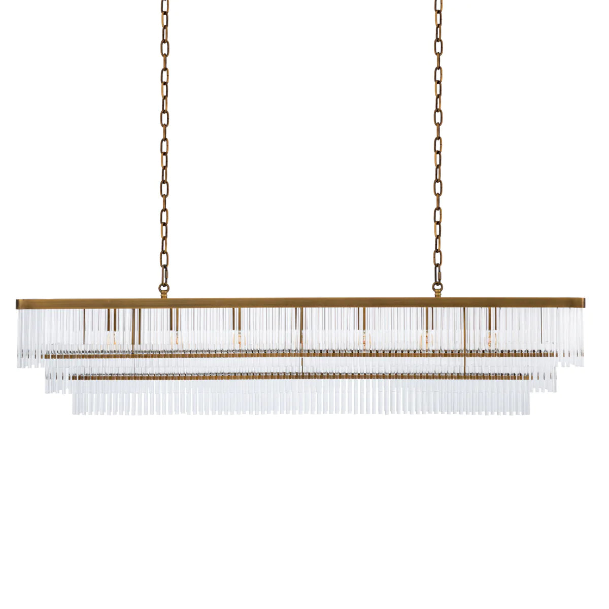 Chandelier East Rectangular - Antique Brass Finish