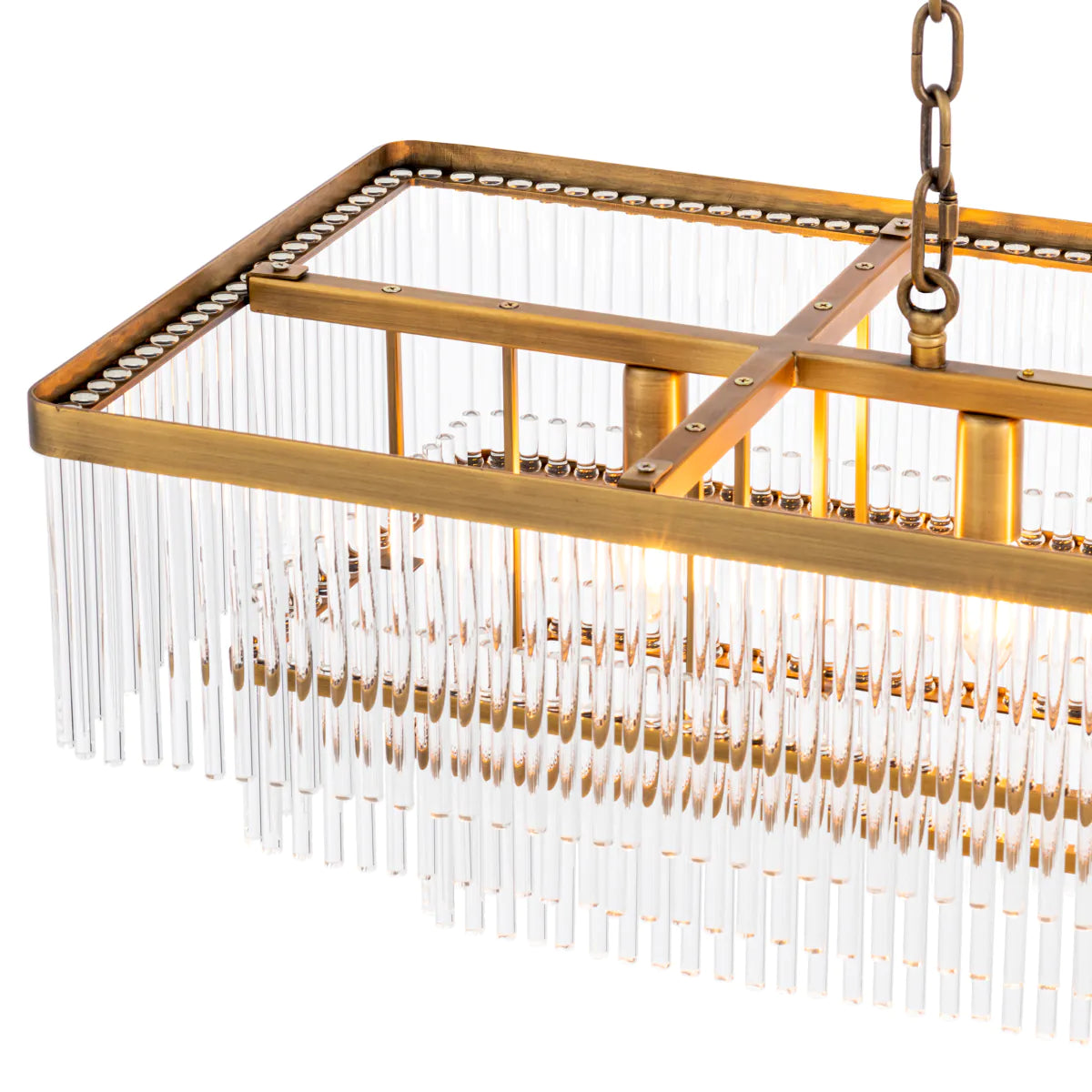 Chandelier East Rectangular - Antique Brass Finish