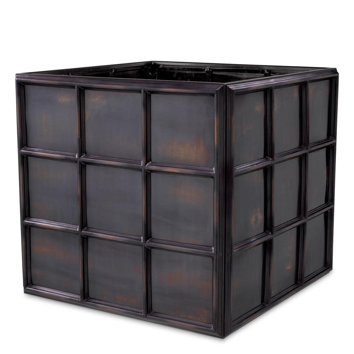 Grid Planter L In Antique Bronze