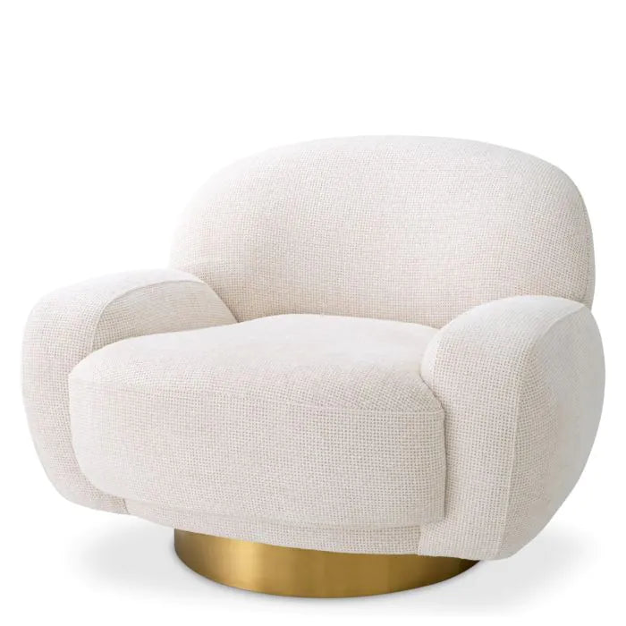 Udine Swivel Chair In Off-White