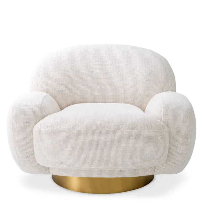 Udine Swivel Chair In Off-White