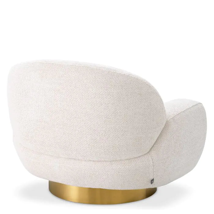 Udine Swivel Chair In Off-White