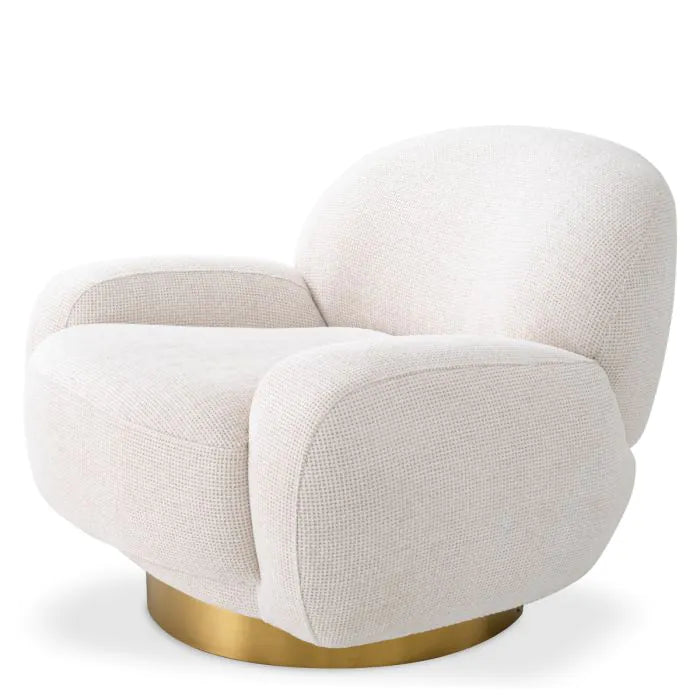 Udine Swivel Chair In Off-White