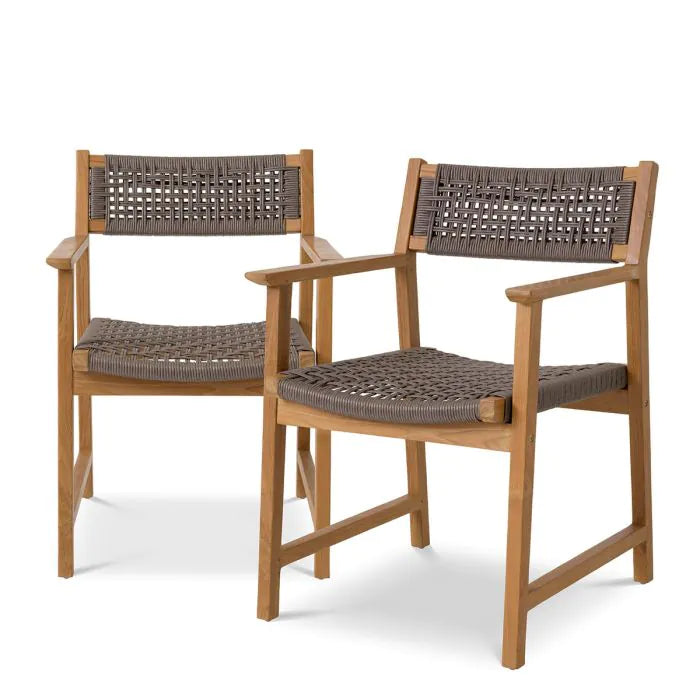 Outdoor Dining Chair Cancun Set Of 2 - Natural Teak