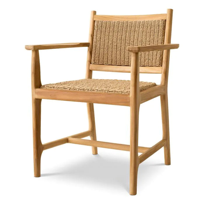 Outdoor Dining Chair Pivetti With Arm - Natural Teak