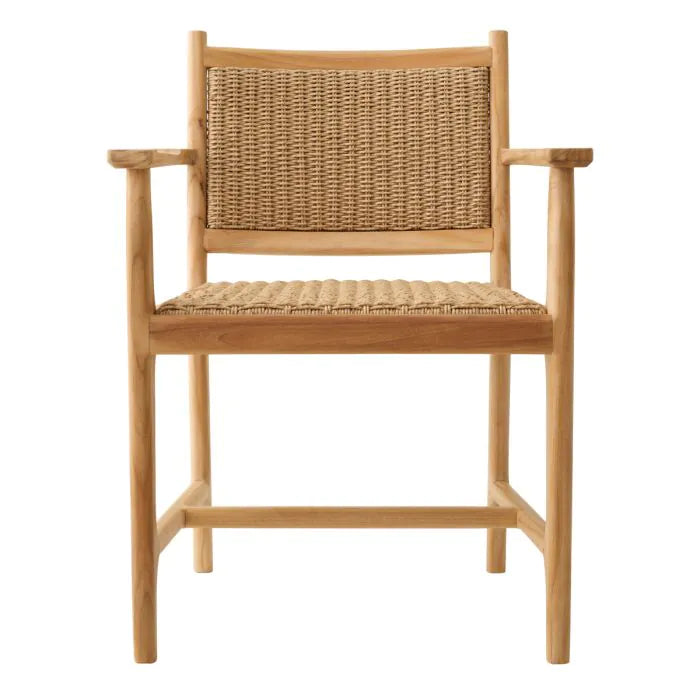 Outdoor Dining Chair Pivetti With Arm - Natural Teak