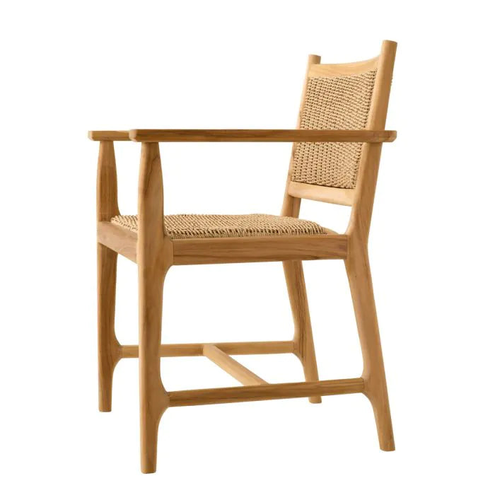 Outdoor Dining Chair Pivetti With Arm - Natural Teak