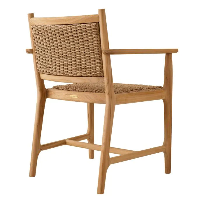 Outdoor Dining Chair Pivetti With Arm - Natural Teak