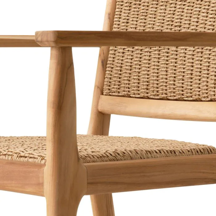 Outdoor Dining Chair Pivetti With Arm - Natural Teak