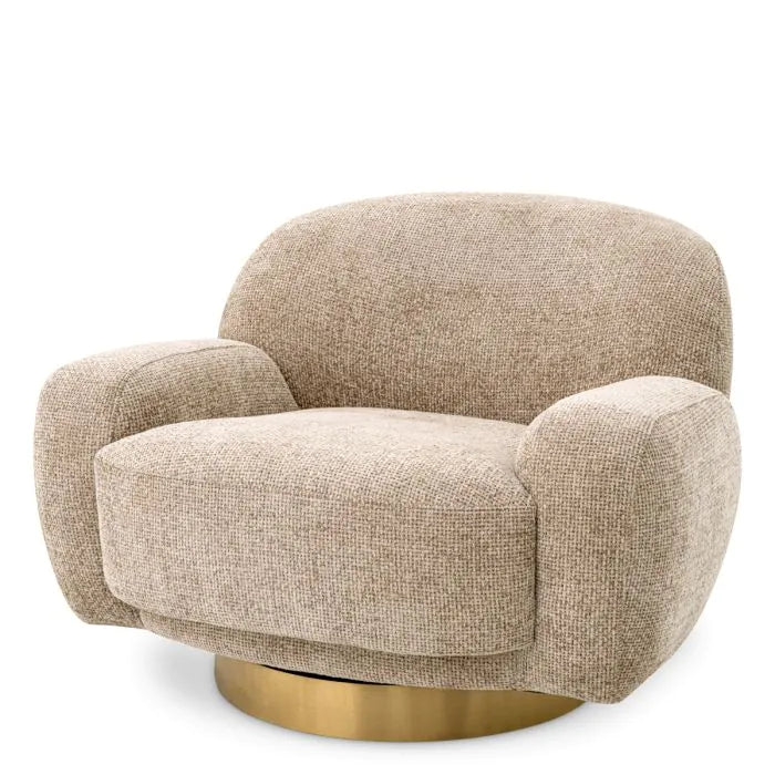 Udine Swivel Chair In Lyssa Sand