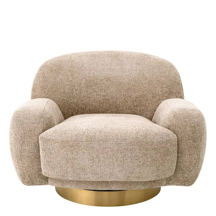 Udine Swivel Chair In Lyssa Sand