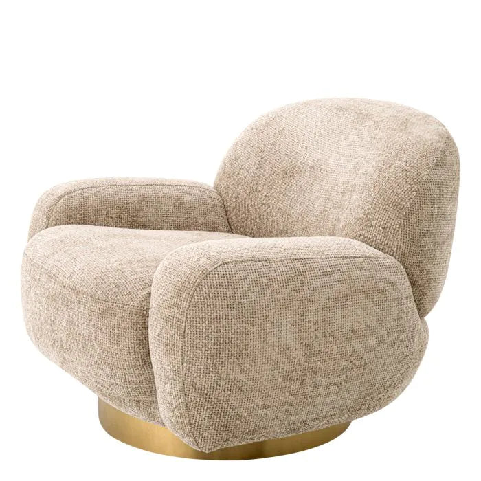 Udine Swivel Chair In Lyssa Sand