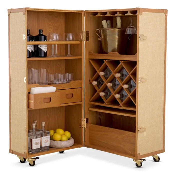 Wine Cabinet Martini Bianco - Rattan look