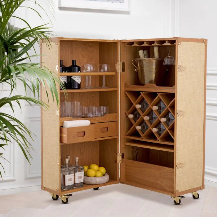 Wine Cabinet Martini Bianco - Rattan look