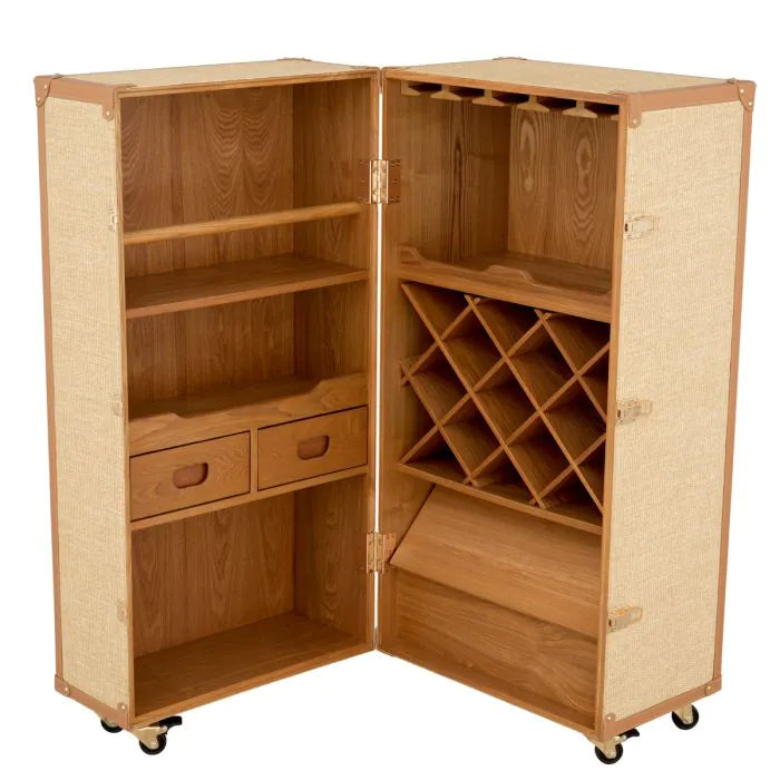 Wine Cabinet Martini Bianco - Rattan look