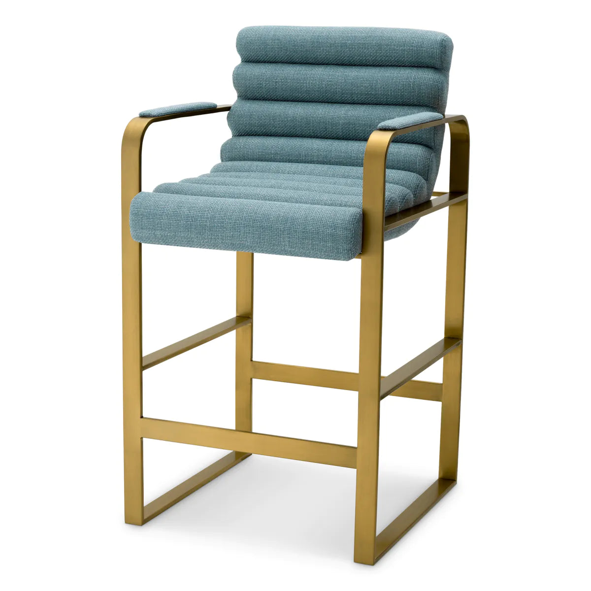 Counter Stool Olsen - Brushed Brass Finish | Scalea Blue