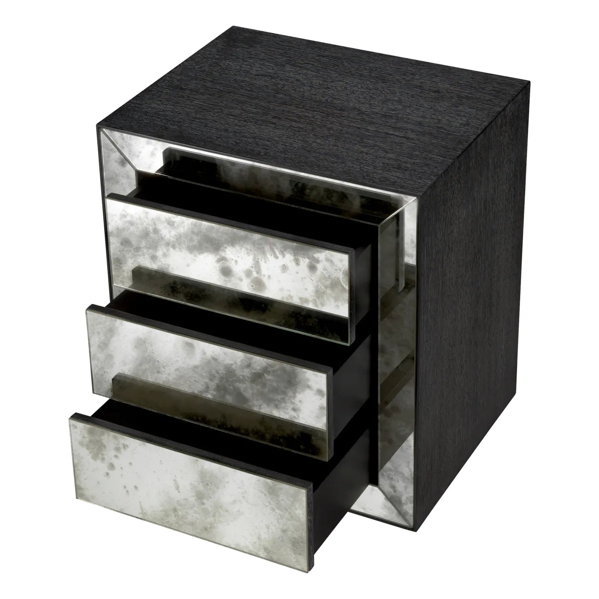 Nightstand Bogart - Charcoal Grey Oak Veneer