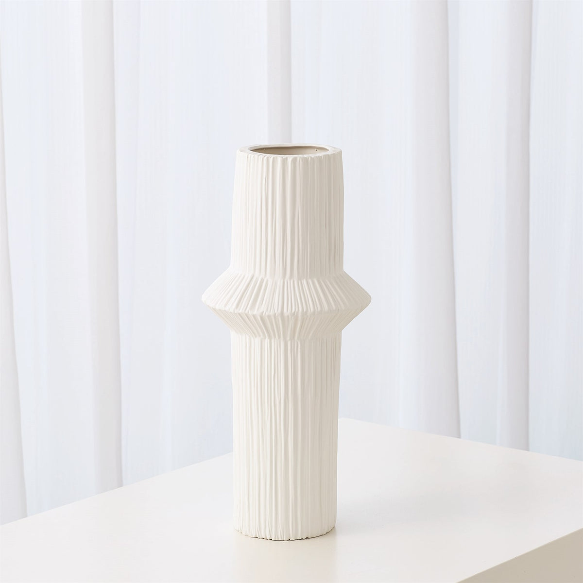 Ascending Ring Vase- Matte White- High