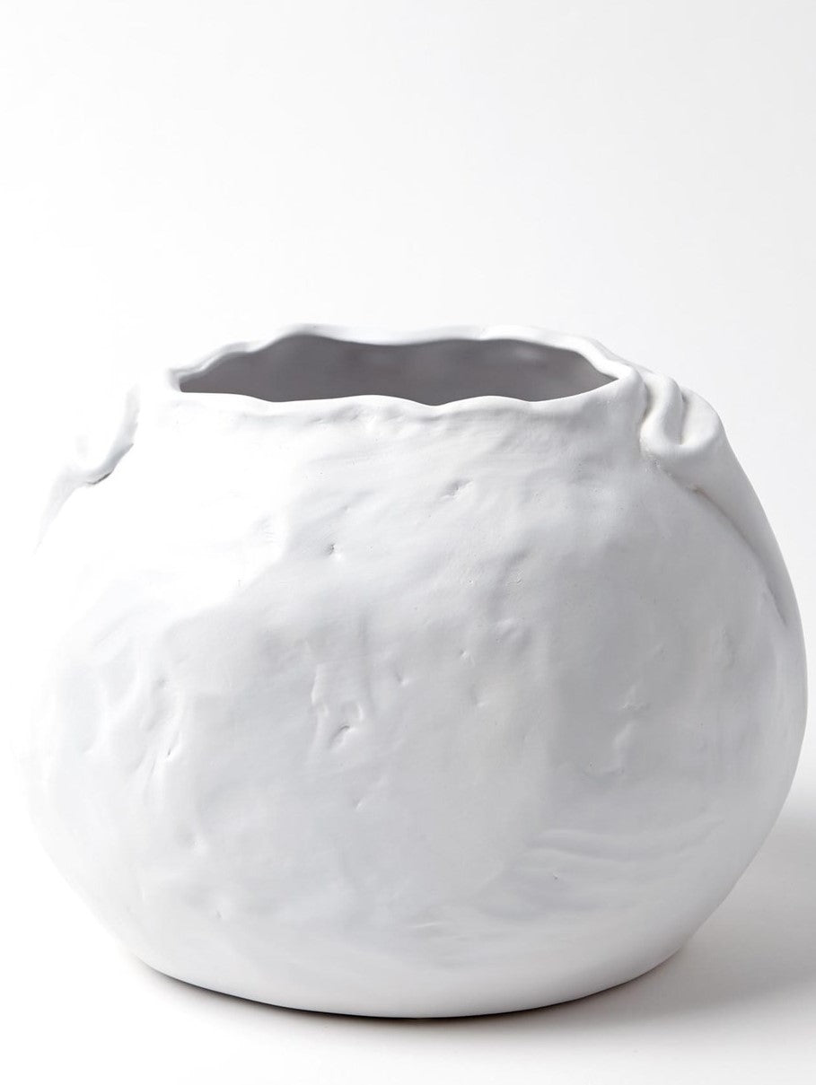 Petale Vase-Matte White-Med