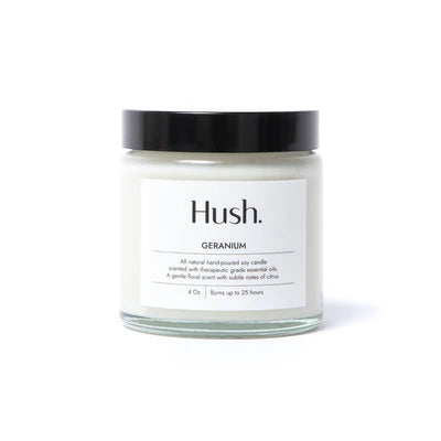 Hush Geranium Essential Oil Candle 4oz