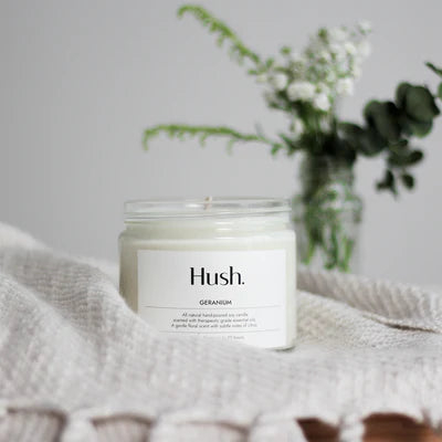 Hush Geranium Essential Oil Candle 8oz