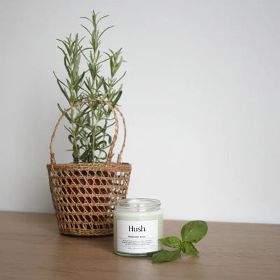 Hush Rosemary Basil Essential Oil Candle 4oz