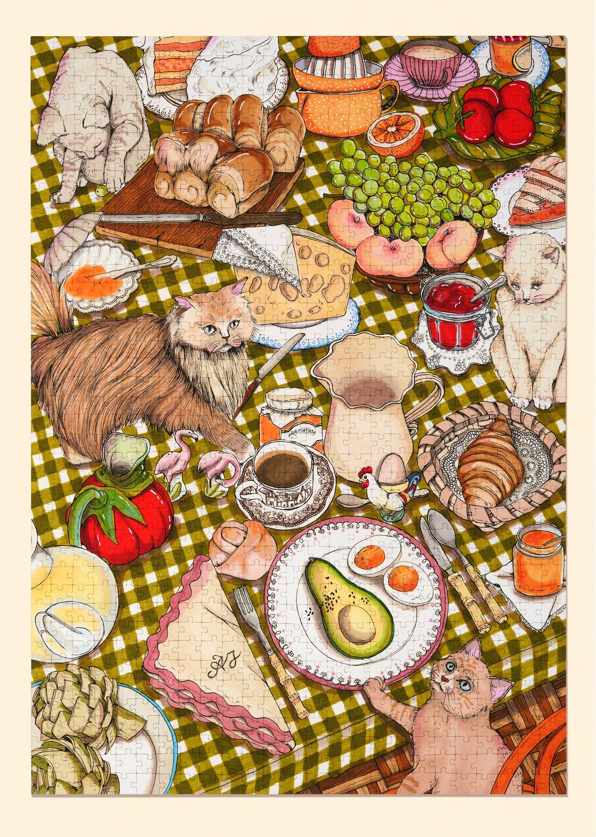 Brunch and Cats Puzzle by Ana Jaren - 1000 pieces